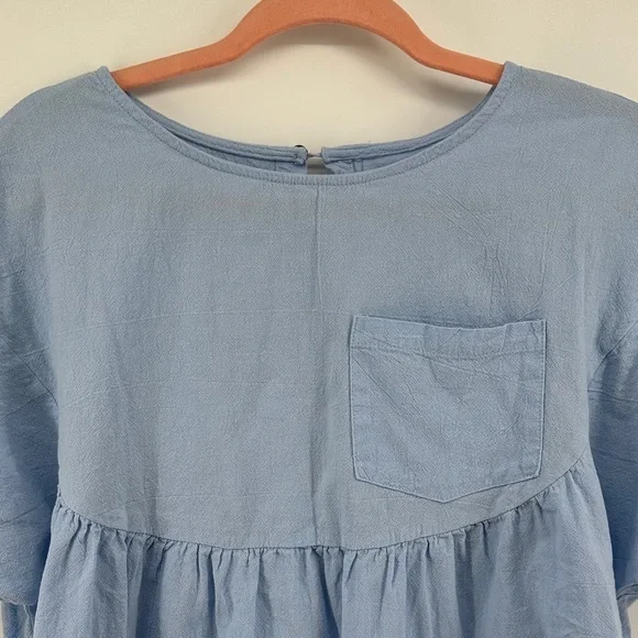 Cottagecore Soft Girl Casual Chin Farmcore Coquette Feminine Blue 100%Cotton SZL - Picture 2 of 12